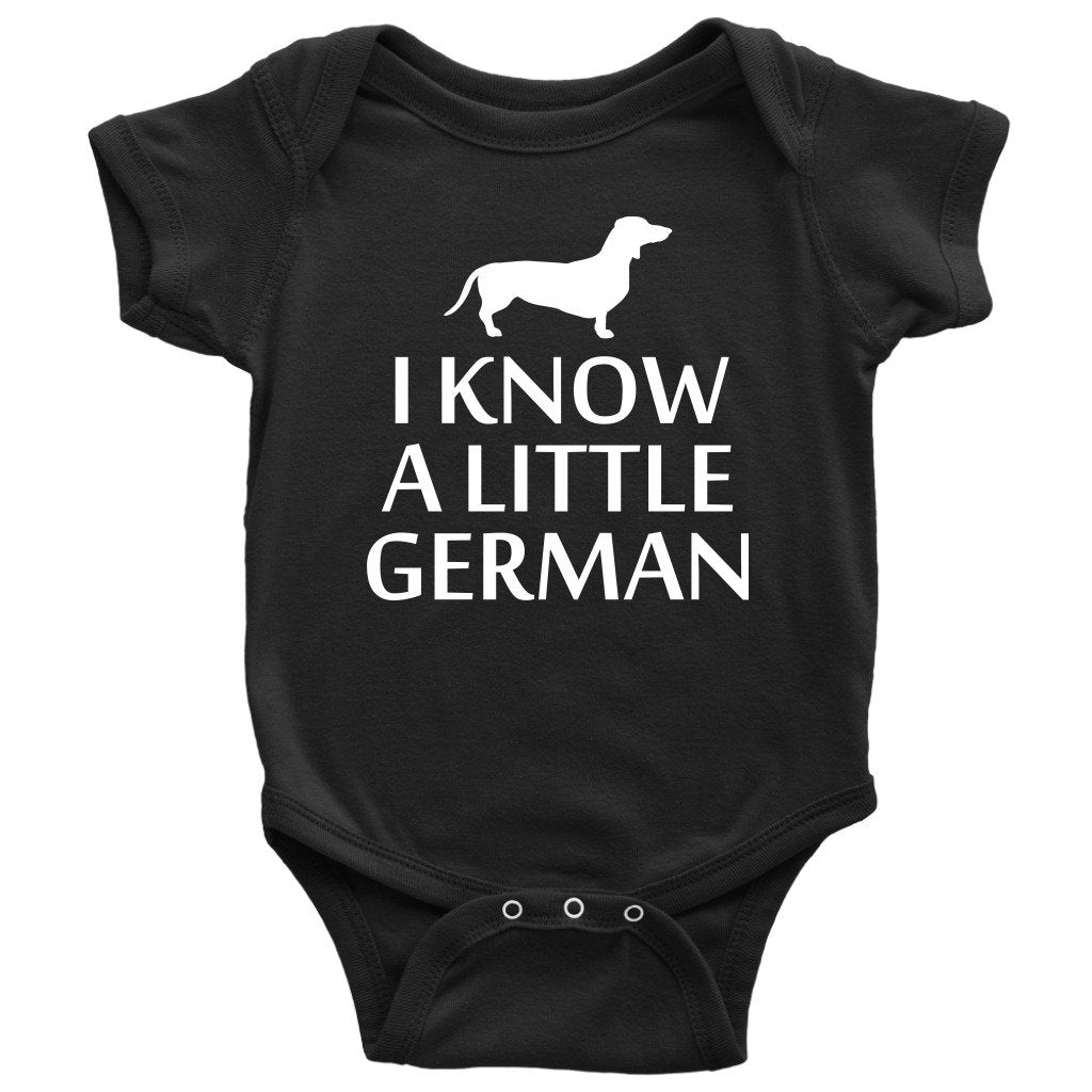 Dachshund Baby Onepiece Cute Dachshund Bodysuit I Know A Little German Cute Baby Gift Dachshund Baby Present Many Sizes Colors Graphic Tee – Premium Graphic · Trending Graphic Apparel