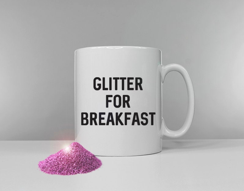 Womens Gift Glitter For Breakfast Coffee Mug Makeup Coffee Cup Girls Gift Makeup Gift Makeup Artist Graphic Tee – Cozy Vibes · Trending Graphic Apparel