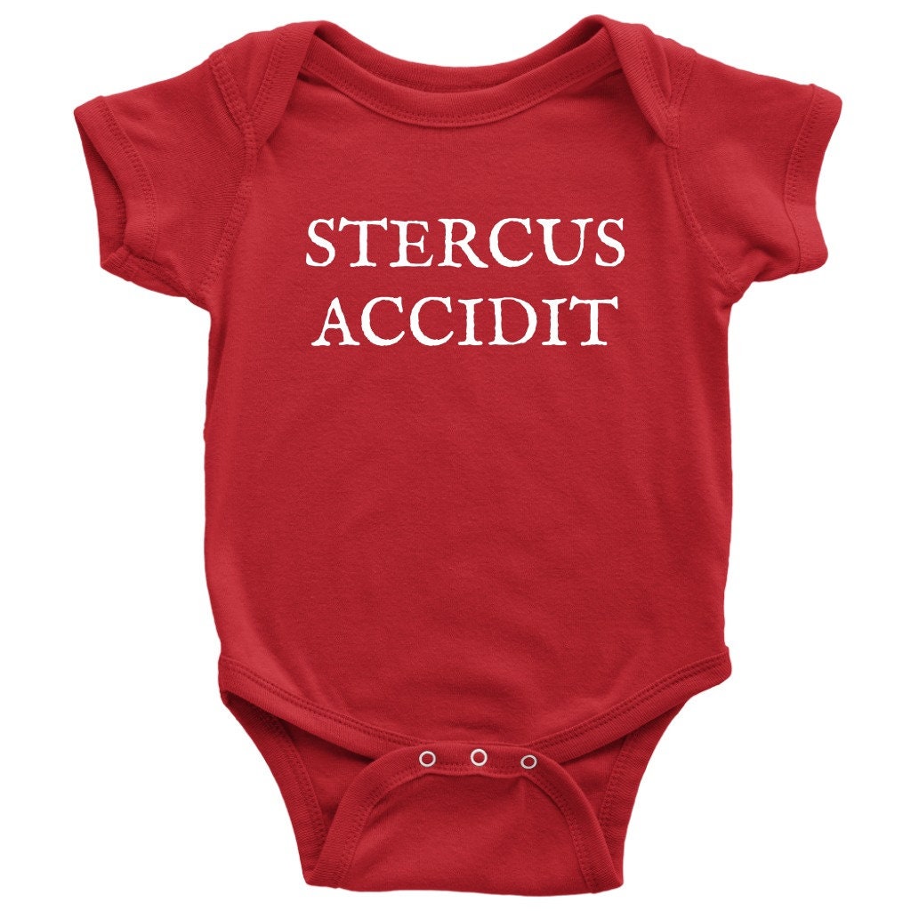 Cute Latin Baby Onepiece Latin Teacher Baby Shirt Latin Baby Bodysuit Stercus Accidit Baby Shower Gift Many Sizes And Colors Graphic Tee – Cozy Vibes · Must-Have Style