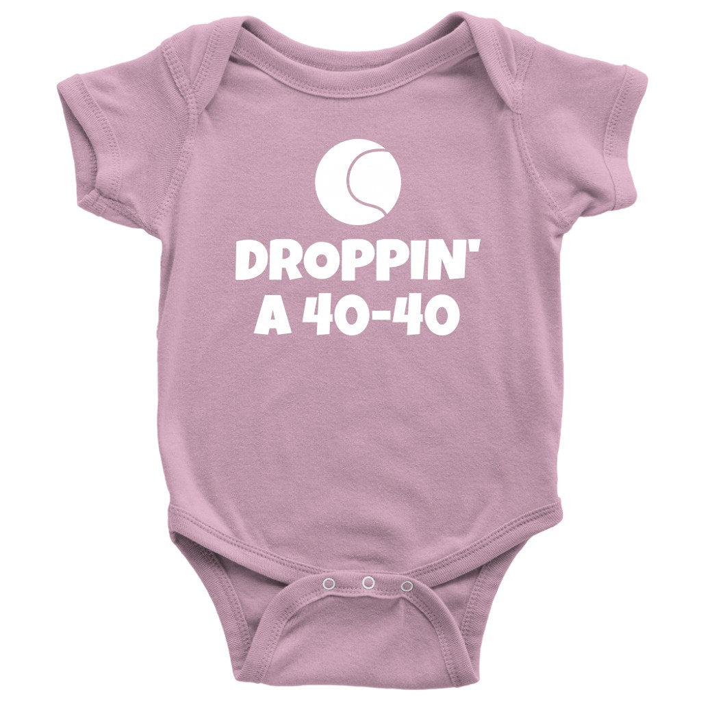 Funny Tennis Baby Onepiece Tennis Baby Bodysuit Droppin a 4040 Tennis Player Baby Gift Many Sizes And Colors Available Graphic Tee – Bold Style · Top Pick For Any Outfit