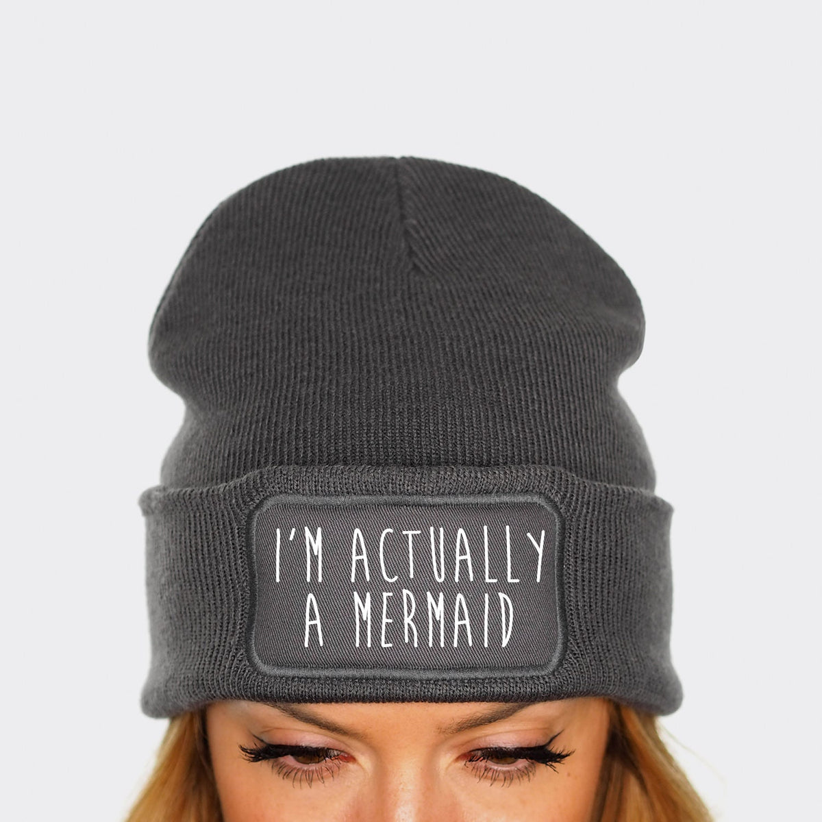 I39m Actually A Mermaid Beanie Graphic Tee – Aesthetic Look · High-Quality Print