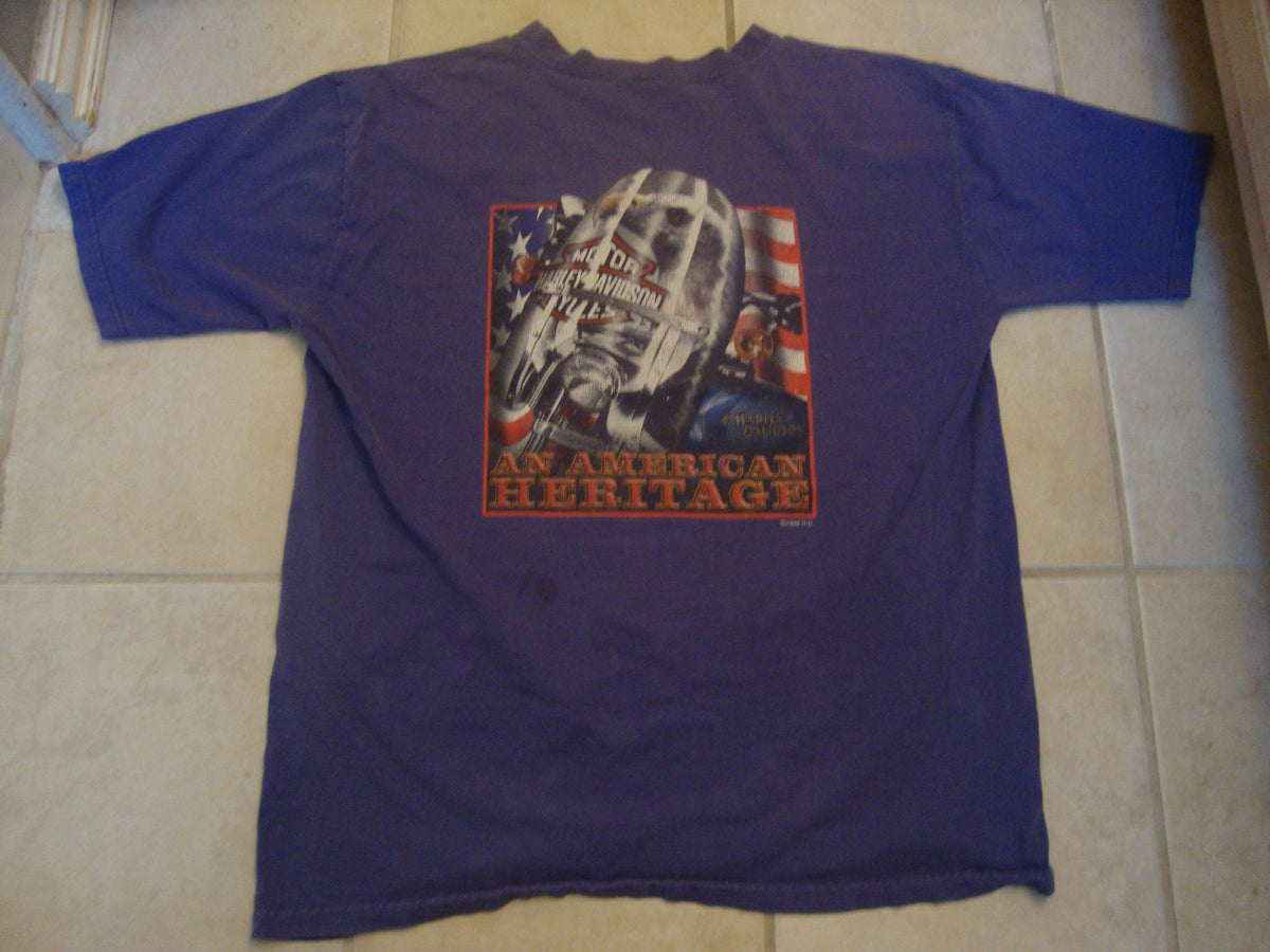 Vintage 9039s HarleyDavidson Motorcycles American Heritage Purple T Shirt Size L Graphic Tee – Everyday Comfort · Great Gift For Fans