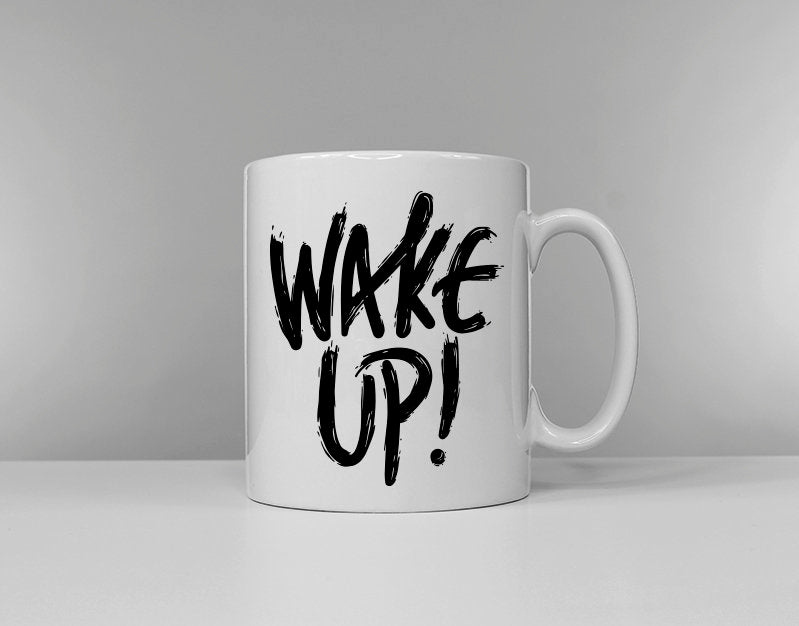 Wake Up Typography Morning Coffee Mug Graphic Tee – Fan Favorite · Great Gift For Fans