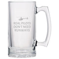 Funny Helicopter Pilot Gift Helicopter Gift Idea Real Pilots Don39t Need Runways Etched Beer Mug Graphic Tee – Everyday Comfort · Trending Graphic Apparel