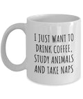 Funny Zoology Mug Zoology Student Gift Zoologist Present Study Animals And Take Naps Graphic Tee – Bold Style · High-Quality Print