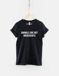 Animals Are Not Ingredients Shirt Vegan Slogan Vegetarian TShirt Graphic Tee – Bold Style · Trending Graphic Apparel