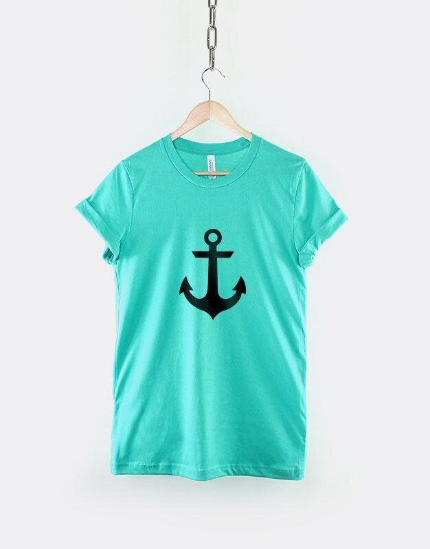 Anchor Pattern Tshirt Nautical Mermaid TShirt Graphic Tee – Easygoing Wear · Perfect For Daily Wear