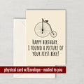 Cyclist Birthday Card Funny Bicycle Birthday Card Cycling Greeting Card Your First Bike Graphic Tee – Cozy Vibes · Great Gift For Fans