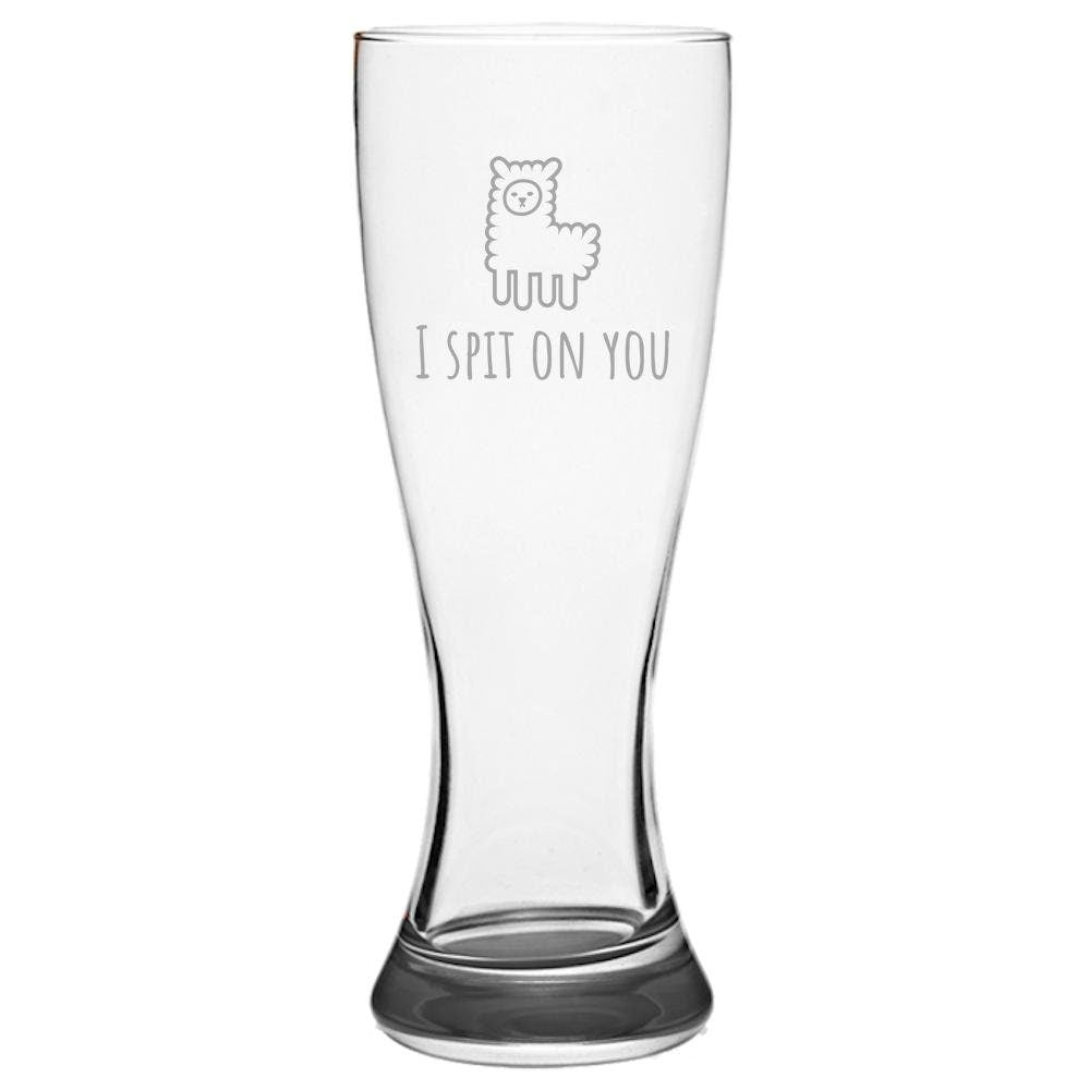 Funny Alpaca Beer Glass Funny Gift For Alpaca or Lama Lover Llama Pilsner Glass I Spit On You Graphic Tee – Cozy Vibes · Great Gift For Fans