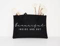 Beautiful Inside And Out Makeup Cosmetic Accessory Pouch Graphic Tee – Aesthetic Look · Great Gift For Fans