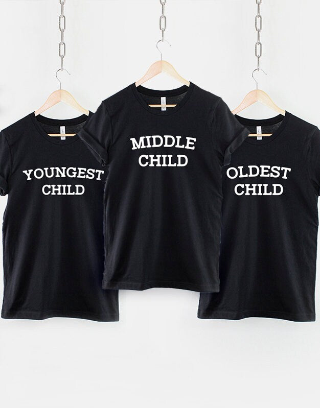 Family TShirts Set Of 3 Options Youngest Middle Oldest Child Brother Sister Sibling Shirts Graphic Tee – Soft Feel · Great Gift For Fans