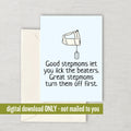 Funny Stepmother Printable Card Mother39s Day Card Stepmom Card Stepmom Birthday Instant Download Digital Card Lick The Beaters Graphic Tee – Cozy Vibes · Top Pick For Any Outfit