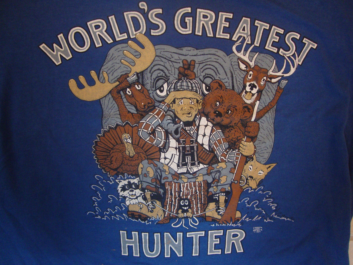 Vintage 8039s World39s Greatest Hunter Blue T Shirt Size XL Graphic Tee – Premium Graphic · Top Pick For Any Outfit