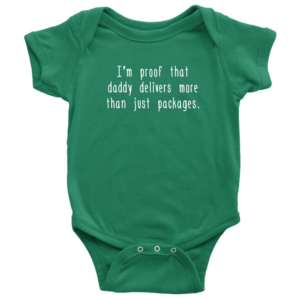 Mailman Baby Bodysuit Postal Worker Baby Gift Postman Baby Onepiece Daddy Delivers More Than Just Packages Funny Baby Shower Gift Graphic Tee – Aesthetic Look · Top Pick For Any Outfit