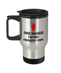 Dog Walker Gift Dog Walker Travel Mug Dog Walking Present Frequent Stops Graphic Tee – Aesthetic Look · Perfect For Daily Wear