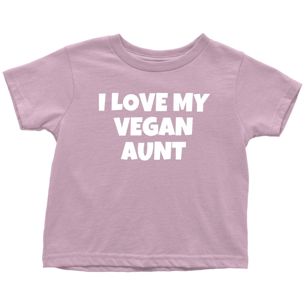 Funny Vegan Toddler Shirt Vegan Toddler Tee I Love My Vegan Aunt Cute Vegan Gift Idea Many Sizes and Colors Graphic Tee – Everyday Comfort · High-Quality Print