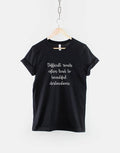 Womens Motivational TShirt Mental Health Quote Slogan TShirt Difficult Roads Often Lead To Beautiful Destinations Tshirt Graphic Tee – Everyday Comfort · Perfect For Daily Wear