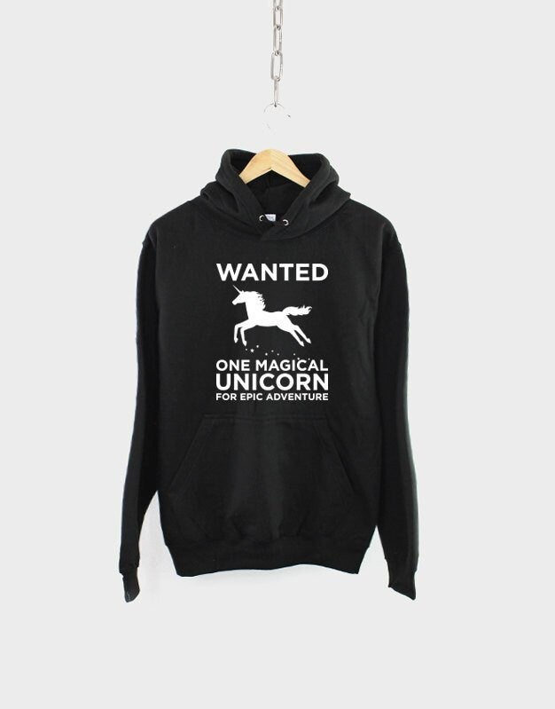 Unicorn Hoodie Unicorn Wanted Sweatshirt Hoody Hoodie – Bold Style · High-Quality Print