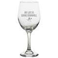 Funny Skiing Gift Skier Gift Idea My Life Is Going Downhill Winter Sports Present Wine Glass Graphic Tee – Warm & Stylish · Top Pick For Any Outfit