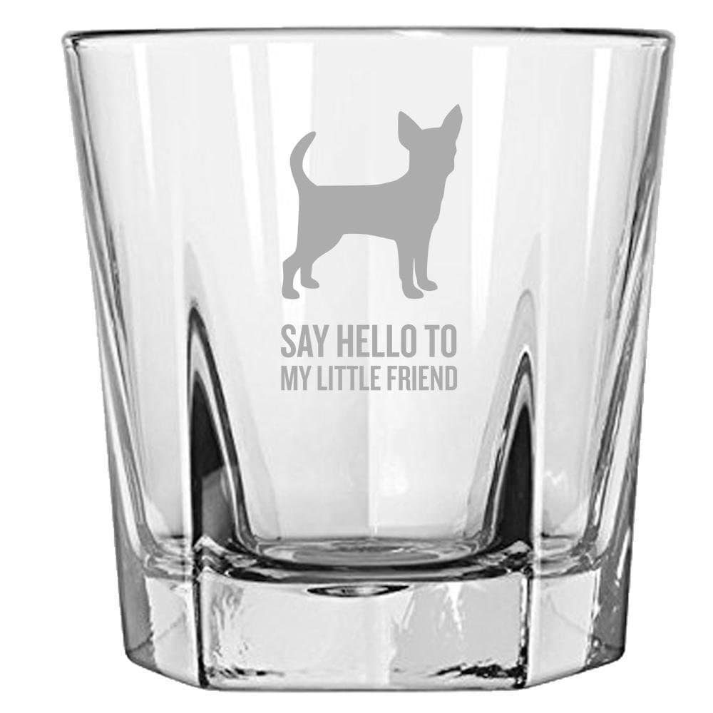 Chihuahua Gift Chihuahua Gifts Chihuahua Rocks Glass Say Hello to My Little Friend Chi Gift Chi Whiskey Tumbler Graphic Tee – Warm & Stylish · Great Gift For Fans