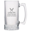 Funny Plumber Beer Mug Plumber Gift Idea Plumbing Present Laying Pipe Beer Glass Graphic Tee – Feel-Good Design · High-Quality Print