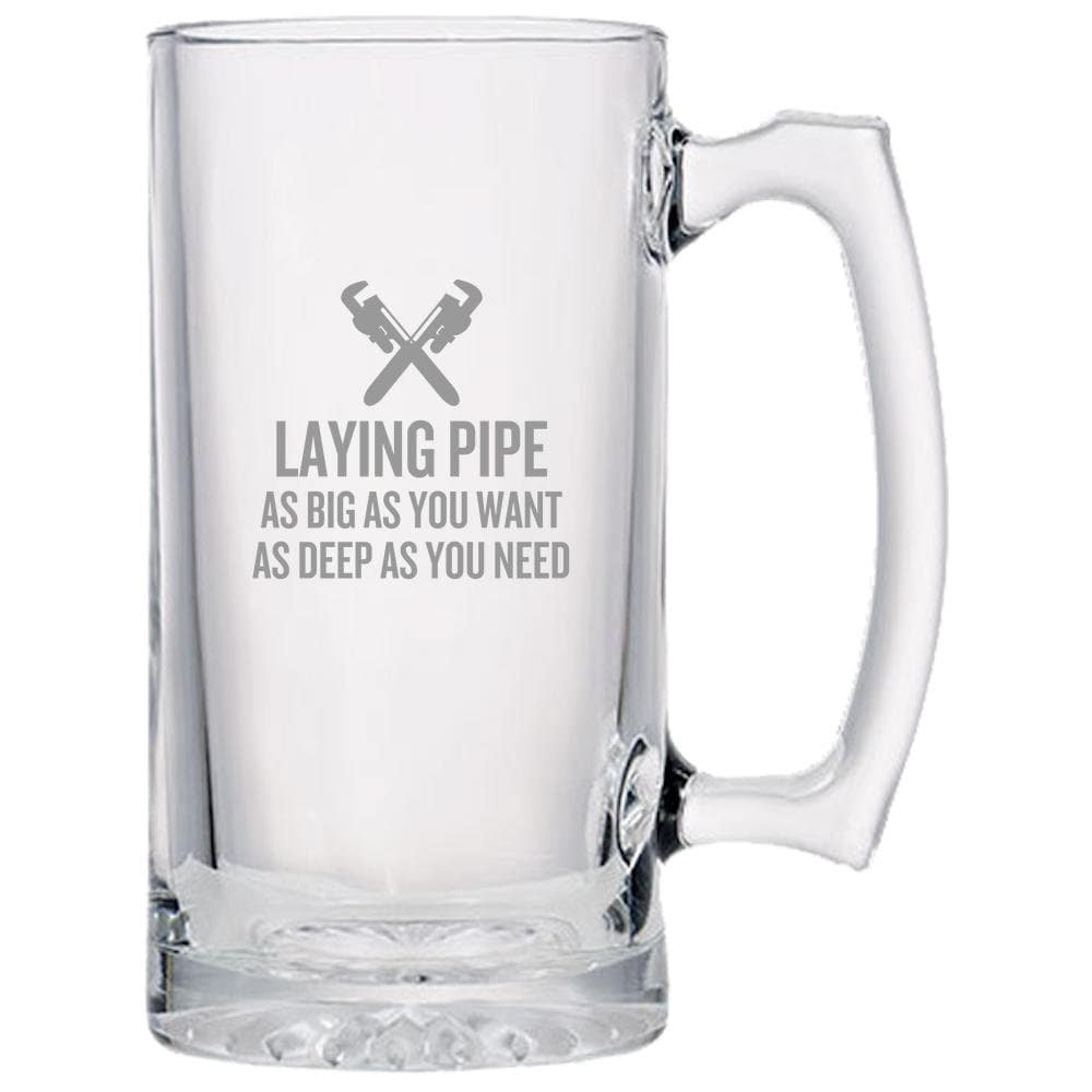 Funny Plumber Beer Mug Plumber Gift Idea Plumbing Present Laying Pipe Beer Glass Graphic Tee – Feel-Good Design · High-Quality Print