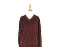 Vintage Levi39s Textured Shirt 198039s Levi39s Women39s Large Chocolate Brown Acrylic V neck Pullover Long Sleeve Minimalist 8039s Blouse Graphic Tee – Premium Graphic · High-Quality Print