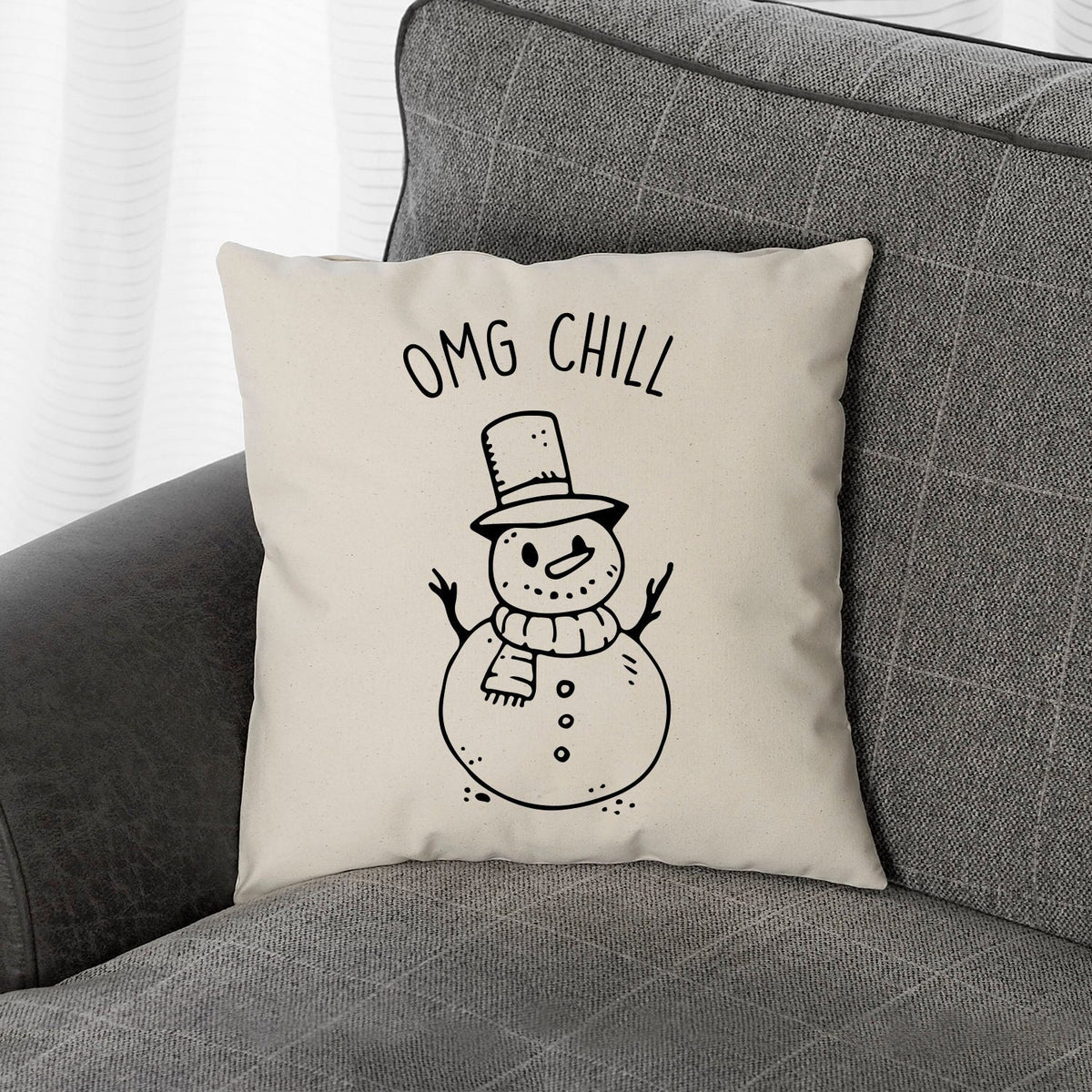 Christmas Cushion Cover Snowman Throw Pillow Case Festive Cushion Covers Graphic Tee – Everyday Comfort · Great Gift For Fans