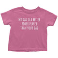 Funny Poker Toddler Shirt Poker Player Toddler Tee My Dad Is A Better Poker Player Toddler Birthday Gift Many Sizes And Colors Graphic Tee – Everyday Comfort · High-Quality Print