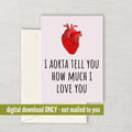 Medical Valentine39s Day Card Cute Printable Valentine Card For Doctor or Med Student Aorta Tell You Last Minute Card Downloadable Graphic Tee – Cozy Vibes · Great Gift For Fans
