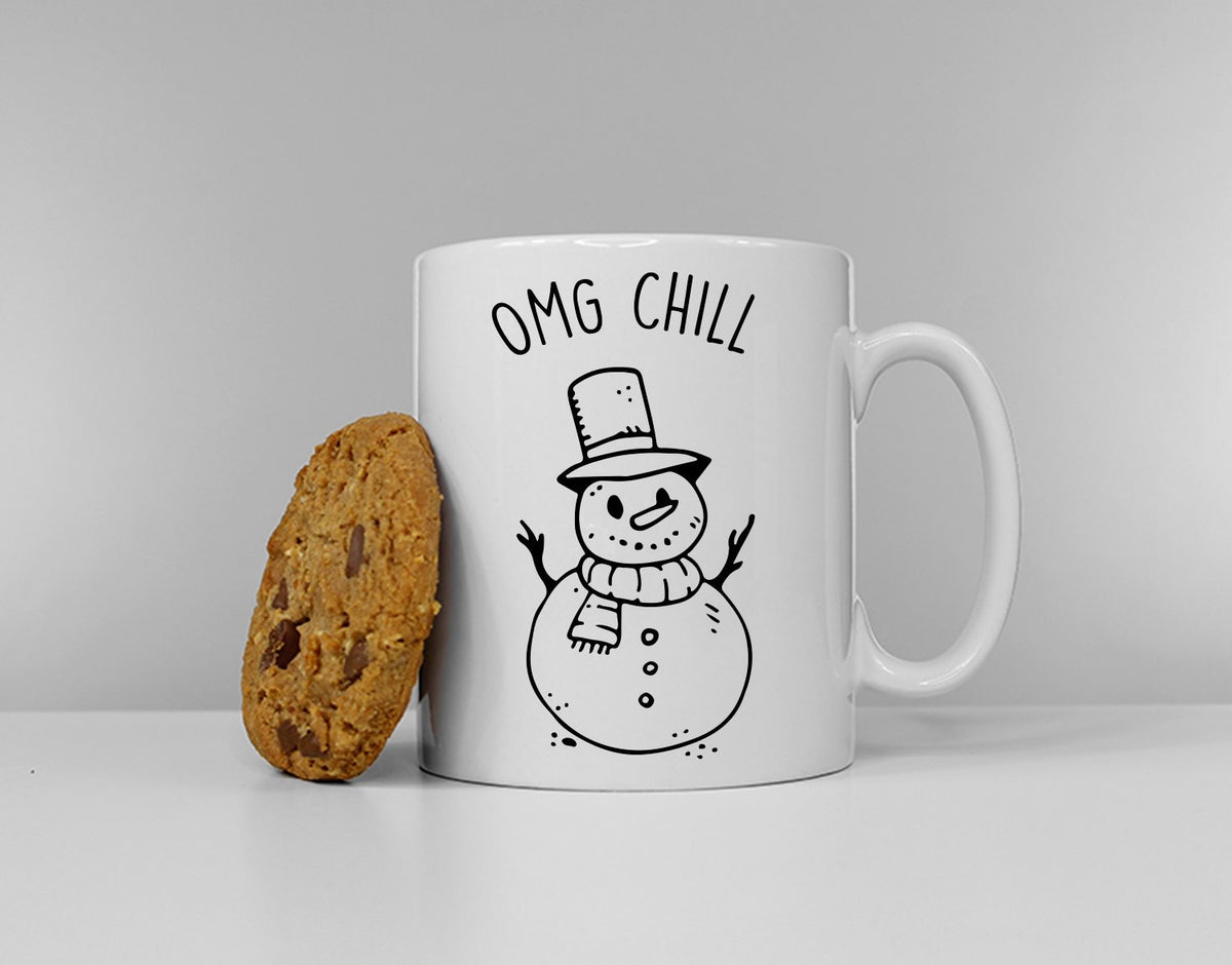 Christmas Snowman OMG Chill Coffee Mug Graphic Tee – Soft Feel · Great Gift For Fans