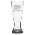 Podcast Pilsner Glass Podcaster Gift Podcasting Present World39s Okayest Podcaster Beer Glass Graphic Tee – Soft Feel · Great Gift For Fans