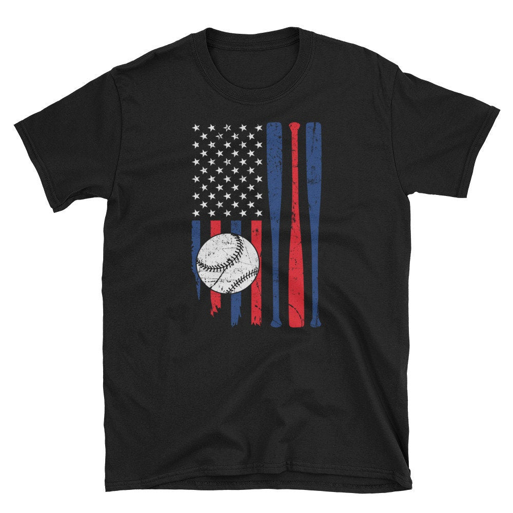 Baseball Bat American Flag TShirt USA Patriotic Gift Graphic Tee – Easygoing Wear · Must-Have Style