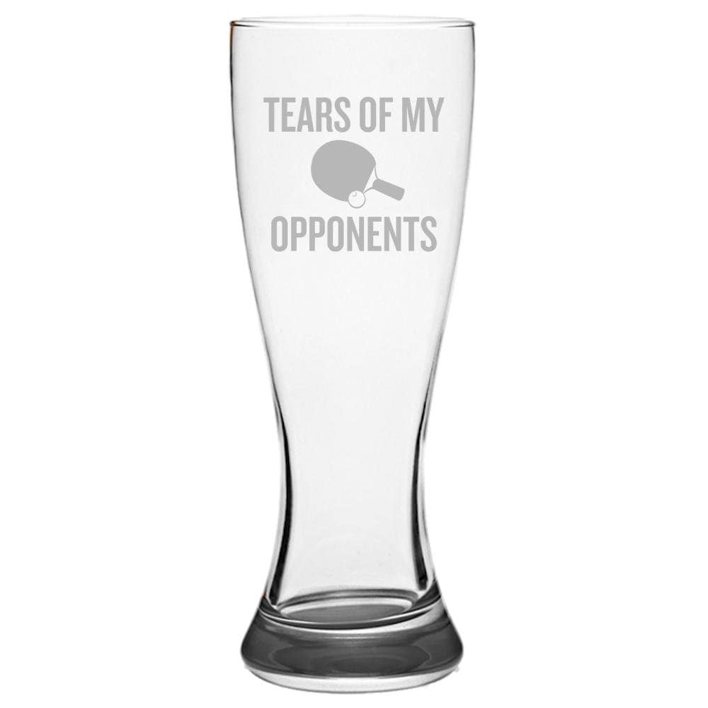 Funny Ping Pong Beer Glass Table Tennis Player Gift Tears Of My Opponents Ping Pong Gift Pilsner Glass Graphic Tee – Feel-Good Design · Perfect For Daily Wear