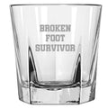 Broken Foot Rocks Glass Funny Get Well Gift Broken Foot Survivor Whiskey Tumbler Graphic Tee – Cozy Vibes · High-Quality Print