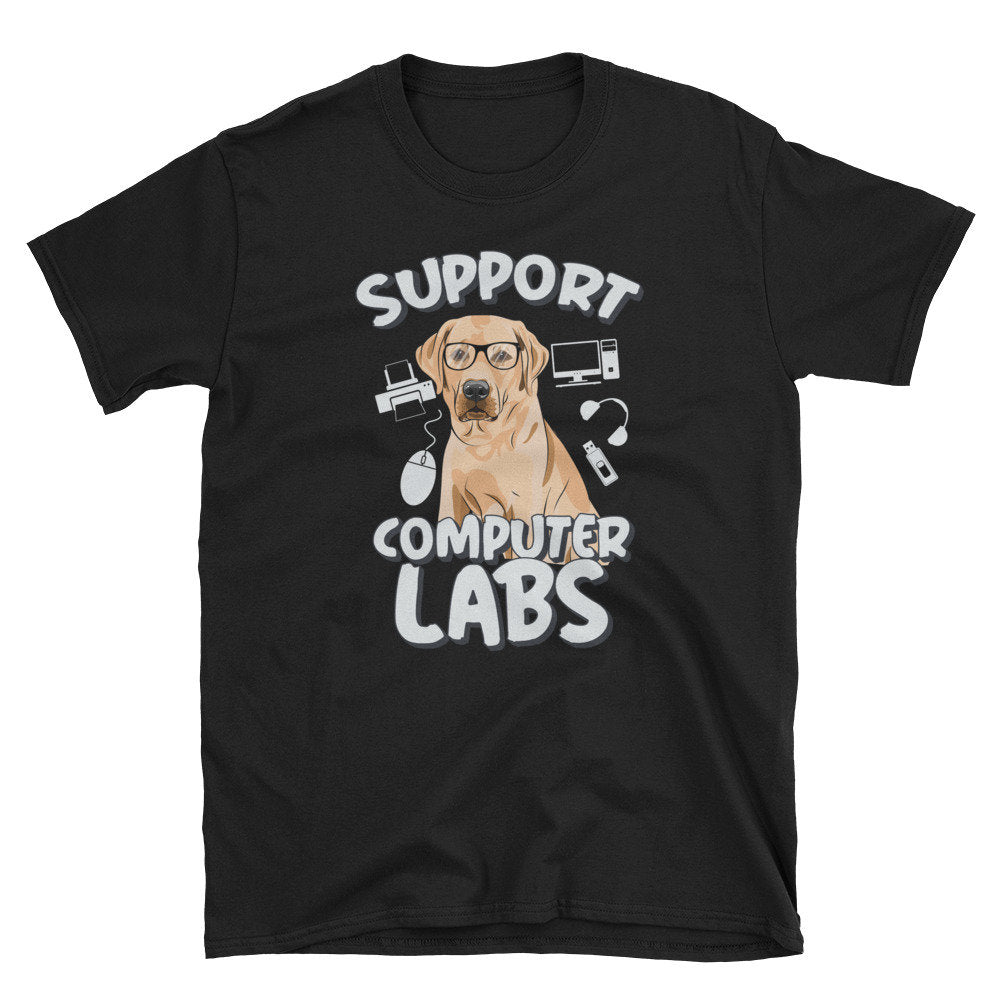 Funny Computer Labs Dog TShirt Technical Support Pun Gift Graphic Tee – Aesthetic Look · Great Gift For Fans