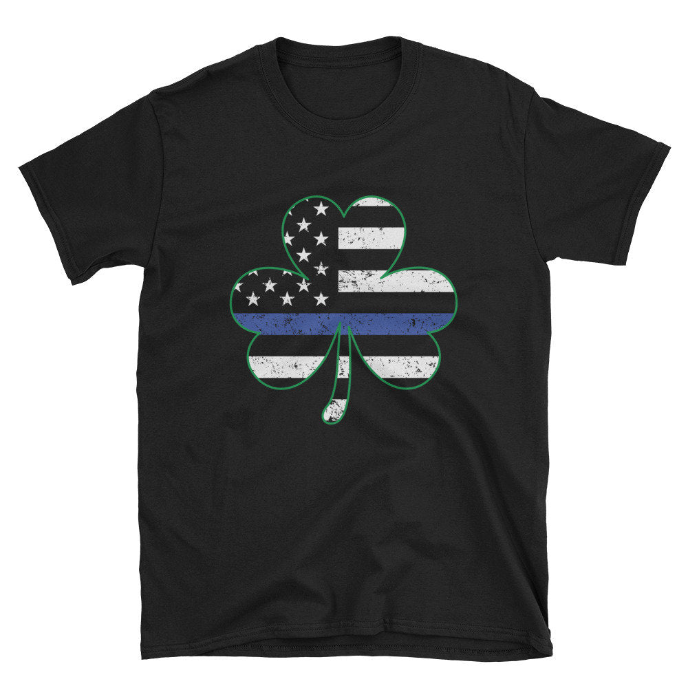 Police Thin Blue Line Clover St Patricks Day TShirt Graphic Tee – Premium Graphic · Must-Have Style