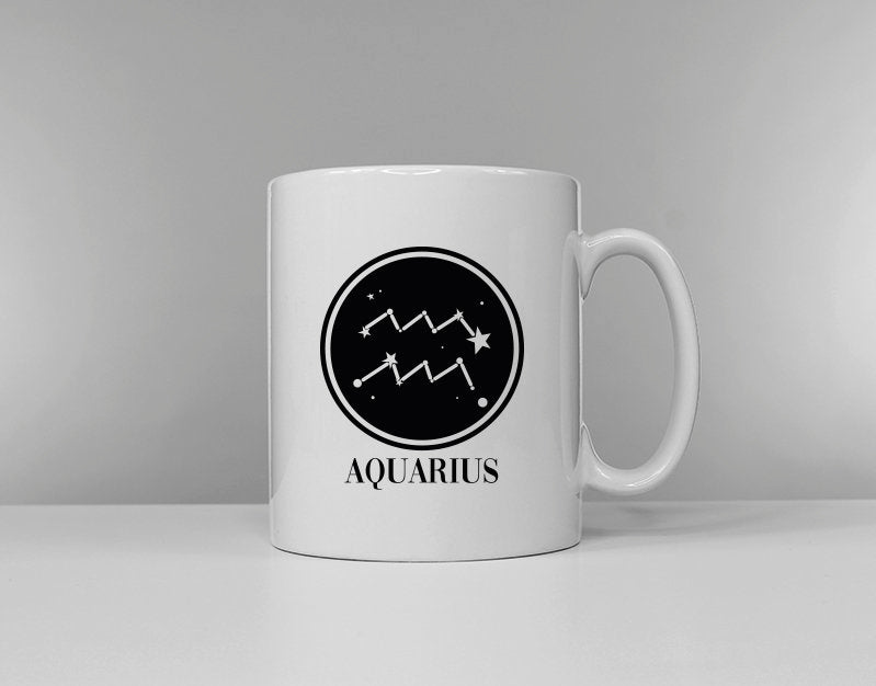 Zodiac Horoscope Aquarius Mug Birthday Astrology January 20th February 18th Graphic Tee – Cozy Vibes · High-Quality Print