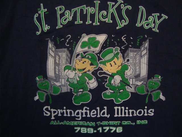 Vintage 8039s St Patrick39s Day Parade Springfield Illinois Blue T Shirt Size S Graphic Tee – Soft Feel · Must-Have Style