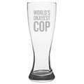 Funny Police Officer Gift Funny Cop Pilsner Glass Policeman Present World39s Okayest Cop Policeman Beer Glass Graphic Tee – Aesthetic Look · High-Quality Print