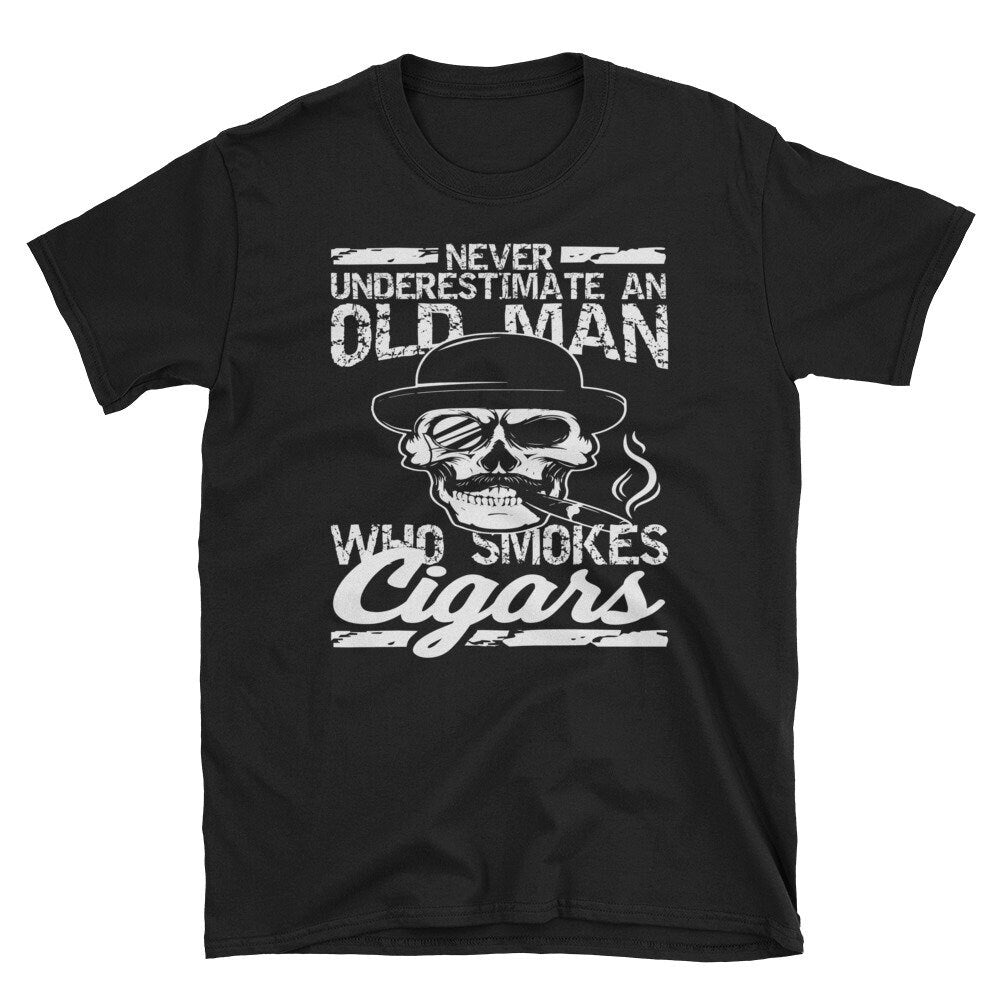 Cigar Funny Birthday Old Man Apparel ShortSleeve TShirt Graphic Tee – Bold Style · Must-Have Style