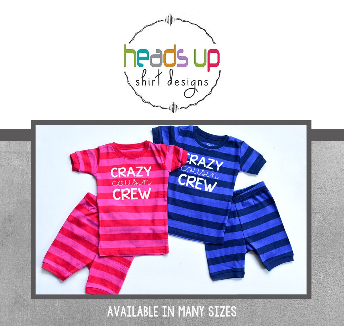 Matching Crazy Cousin Crew Summer Pajamas Boy or Girl Kids PJs Family Reunion Trendy Grandchildren Gift Cousins New Baby Gift Cousin Graphic Tee – Feel-Good Design · Great Gift For Fans
