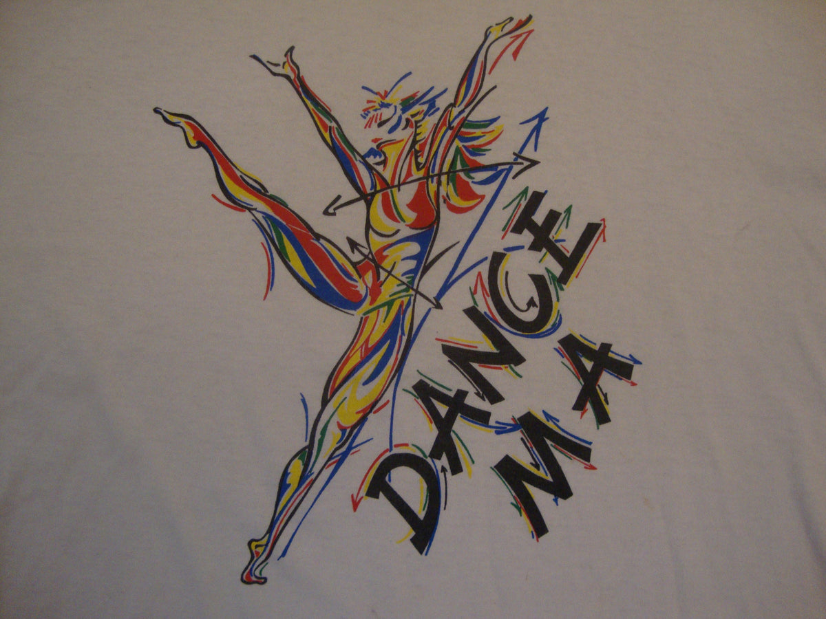 Vintage 8039s Dance Ma Long Sleeve White T Shirt Size L Graphic Tee – Bold Style · High-Quality Print