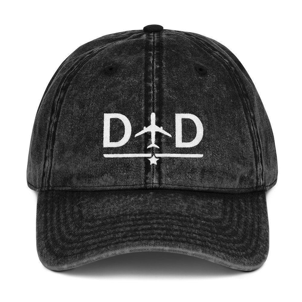 Pilot Dad Airplane Fathers Day Vintage Cotton Twill Cap Graphic Tee – Bold Style · High-Quality Print