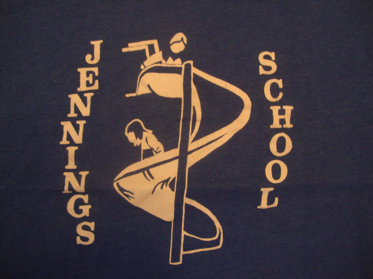 Vintage 8039s Jennings School Single Stitch Blue T Shirt Size S Graphic Tee – Warm & Stylish · Perfect For Daily Wear