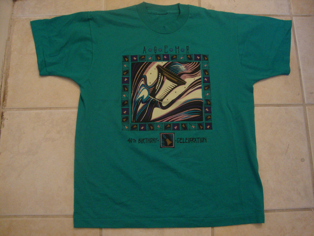 Vintage 8039s Agehr 40th Birthday Celebration Green T Shirt Size L Graphic Tee – Premium Graphic · Trending Graphic Apparel