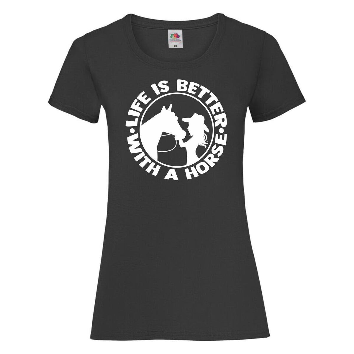 Life Is Better With A Horse Womens Ladyfit T Shirt Horse Riding Jumping Equestrian Graphic Tee – Feel-Good Design · Top Pick For Any Outfit