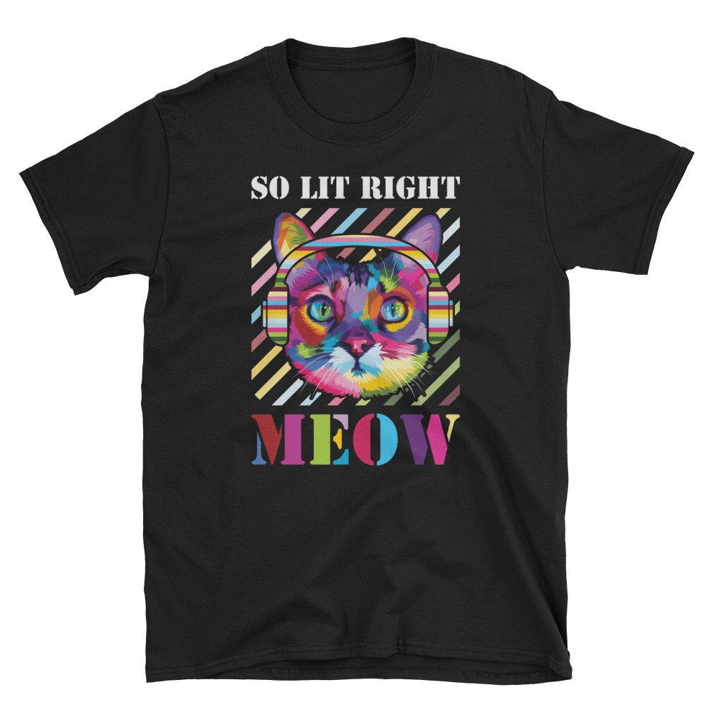 EDM Cat Funny Apparel ShortSleeve TShirt Graphic Tee – Bold Style · Perfect For Daily Wear
