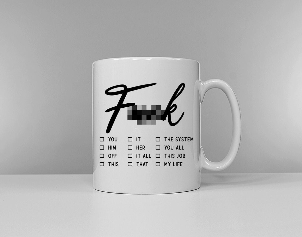 Fk Check List Mug Funny Swearing Office Coffee Mug Graphic Tee – Aesthetic Look · Great Gift For Fans