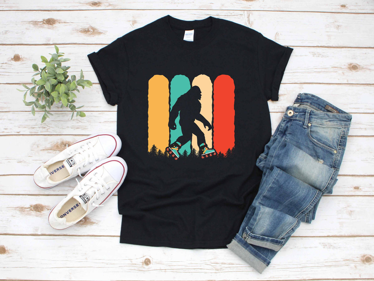 Funny Retro Rollerblade Bigfoot Sasquatch TShirt Tank Top Hoodie Hoodie Long Sleeve Apparel Gift Hoodie – Everyday Comfort · Must-Have Style